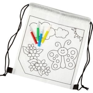 A Drawstring bag art set, felt tip pens V0414-02